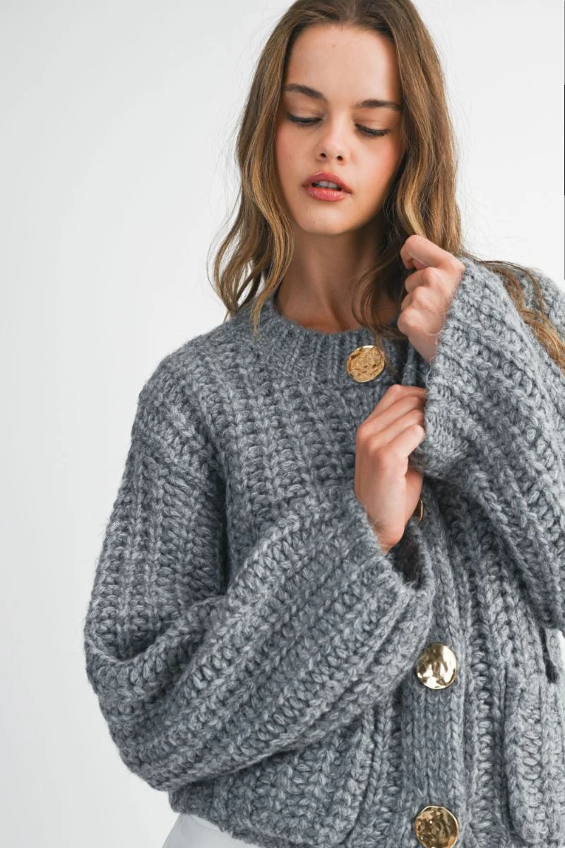Amelia Cardigan - Charcoal - Image 7