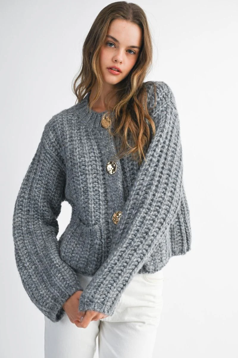 Amelia Cardigan - Charcoal - Image 8
