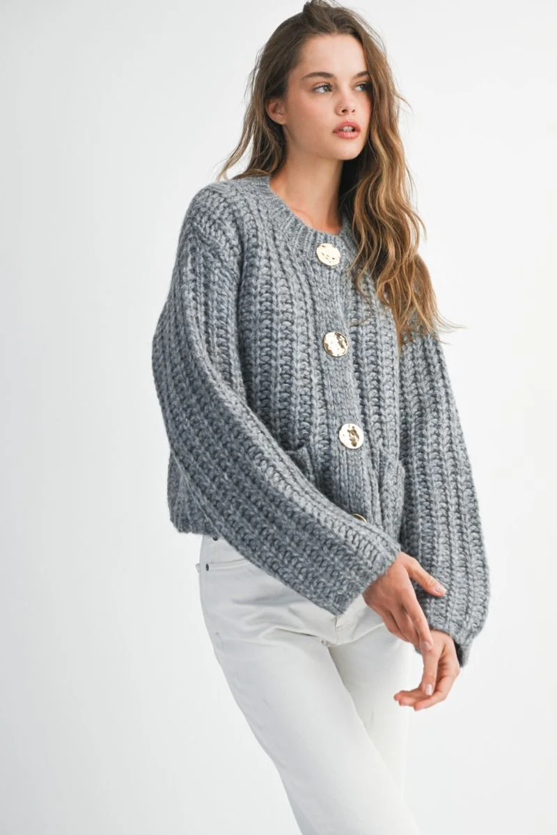 Amelia Cardigan - Charcoal - Image 9