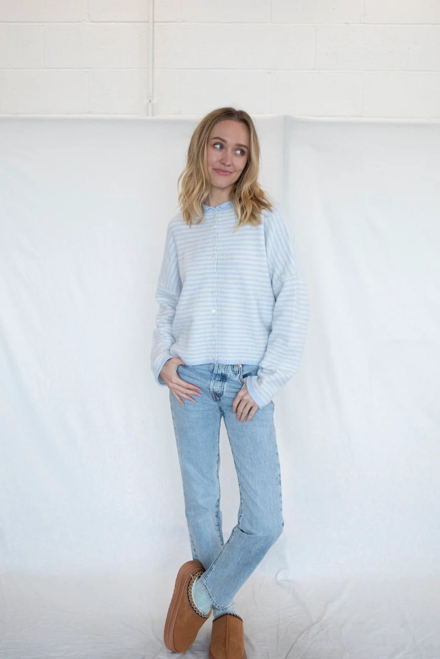 Church Girl Knit - Baby Blue Stripe - Image 3