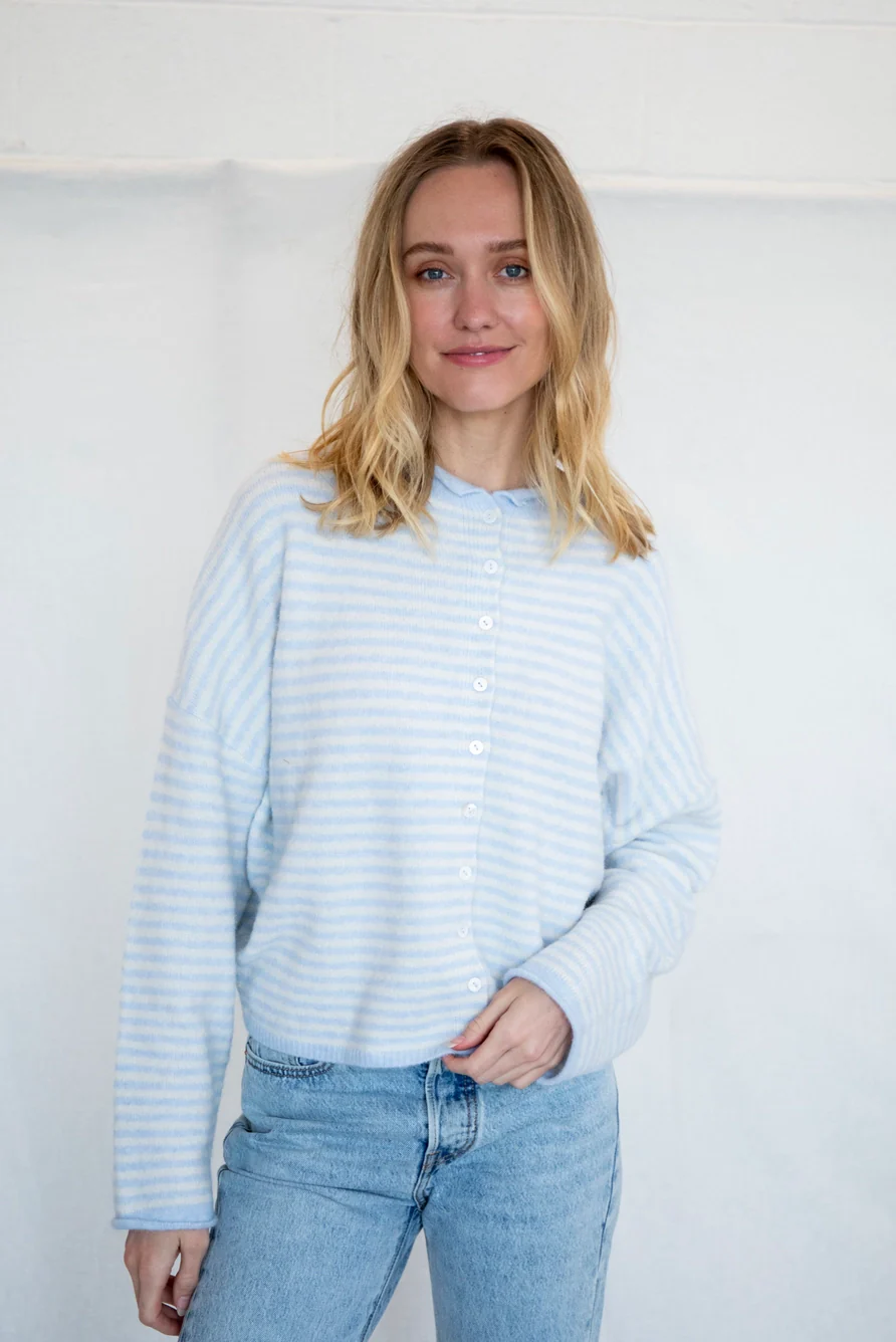 Church Girl Knit - Baby Blue Stripe - Image 4