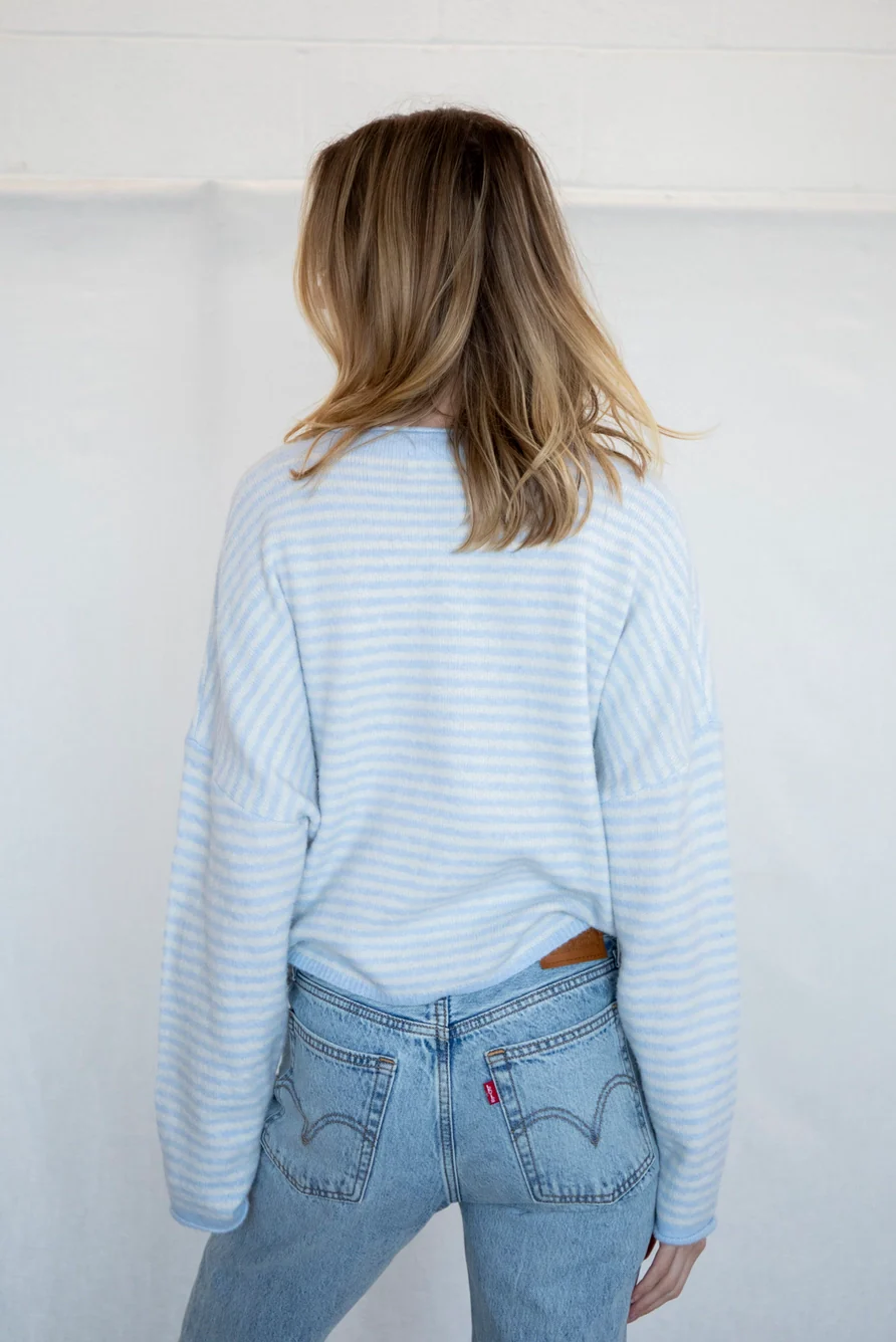 Church Girl Knit - Baby Blue Stripe - Image 5