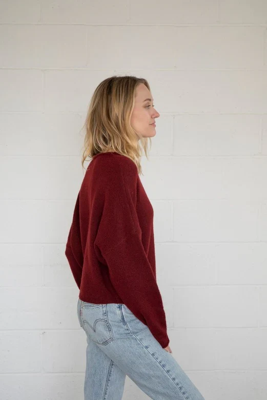 Church Girl Knit - Burgundy - Image 5