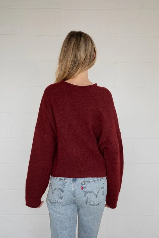 Church Girl Knit - Burgundy - Image 6