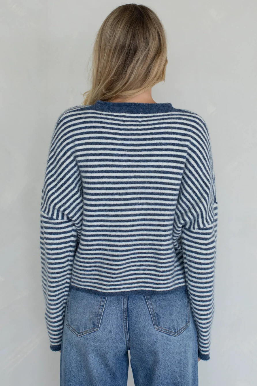 Church Girl Knit - Navy Stripe - Image 5