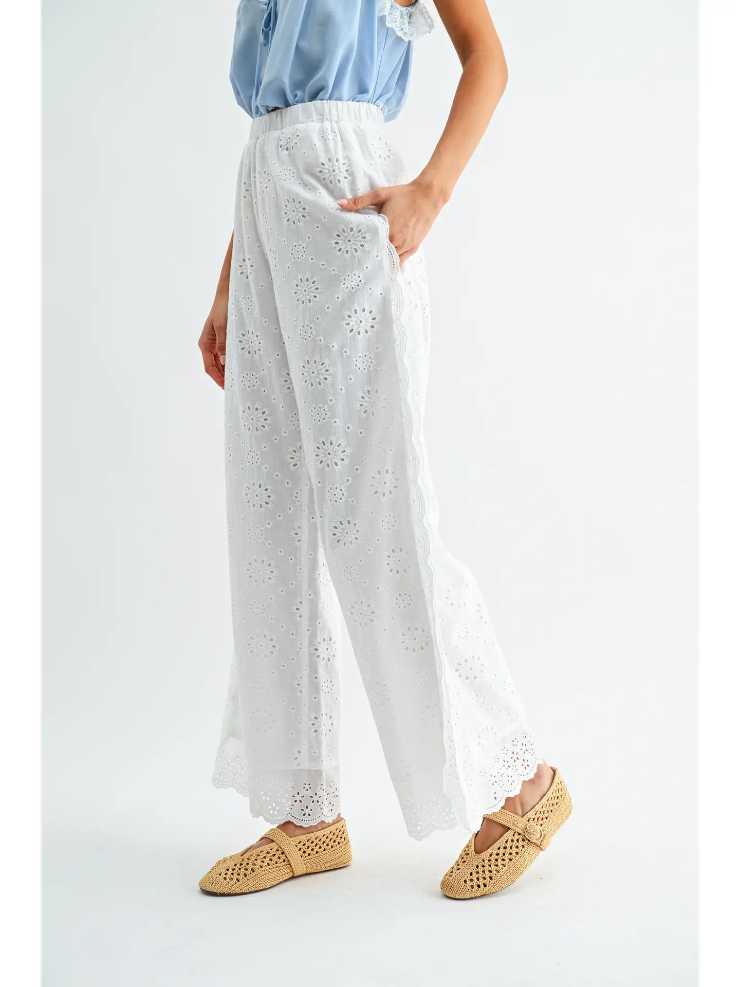 Eyelet Detail Pants - Image 4