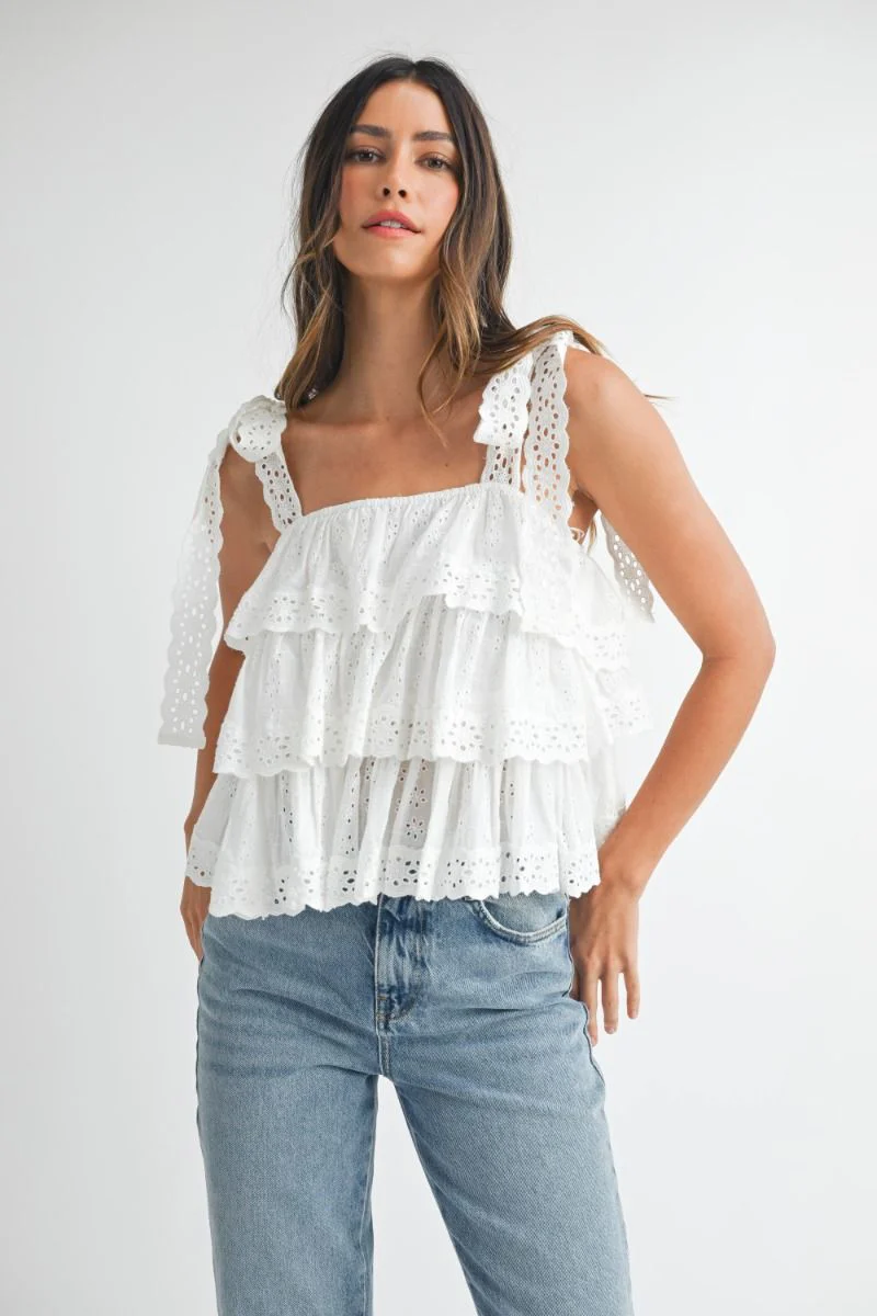 Eyelet Ruffle Top - Image 7