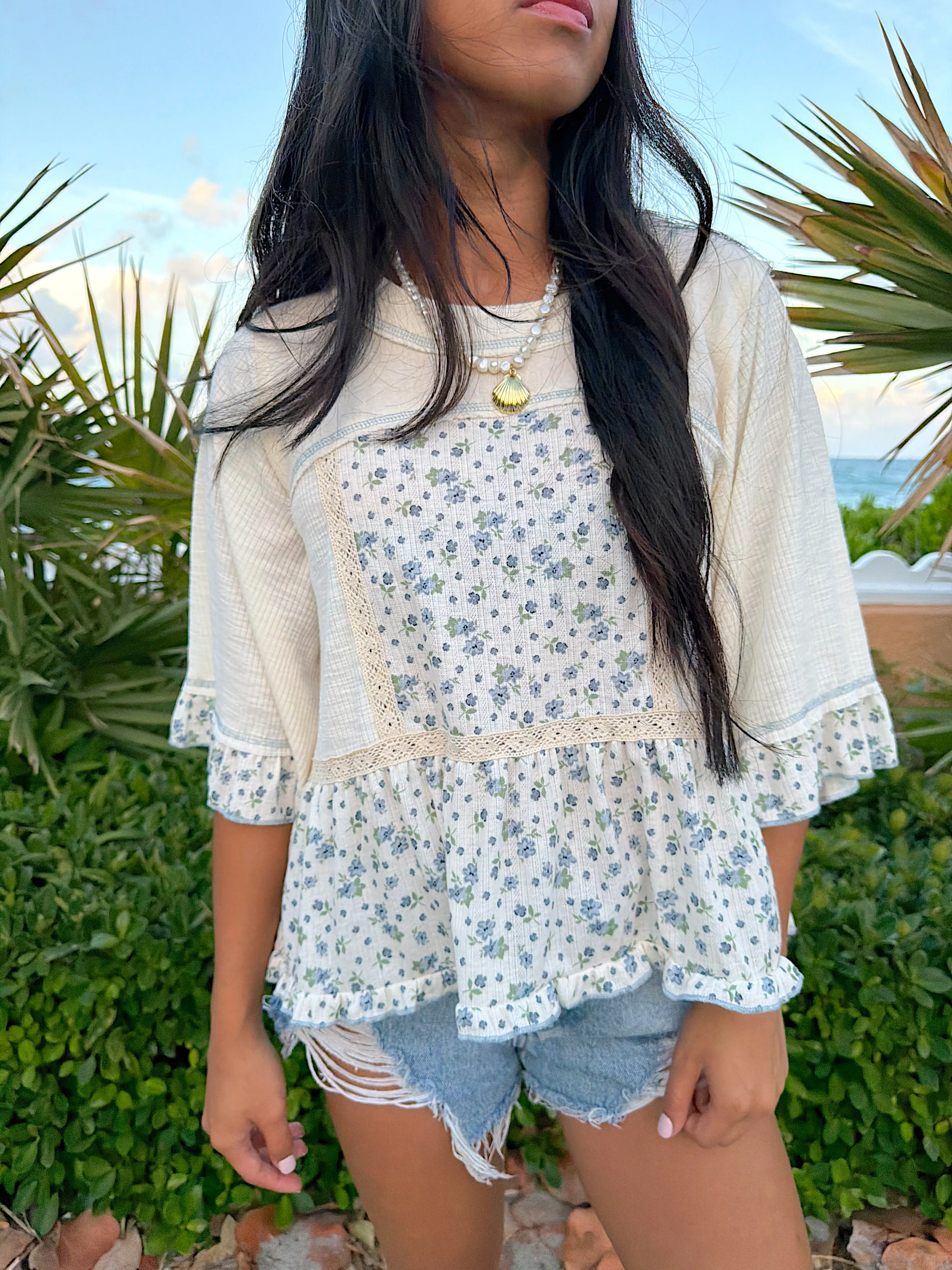 In Bloom Blouse - Blue
