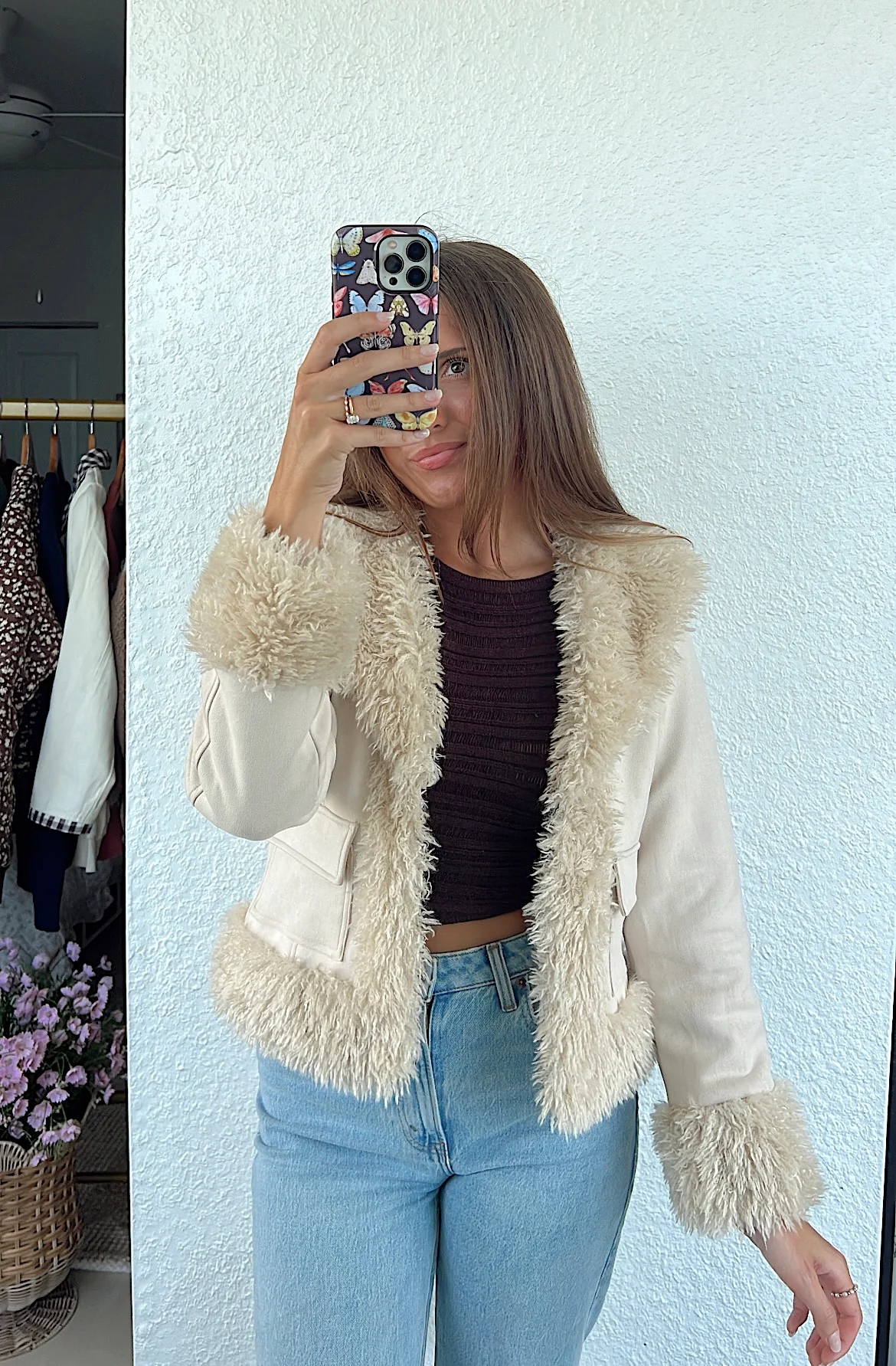 Serena Cloud Suede & Shearling Jacket - Image 2