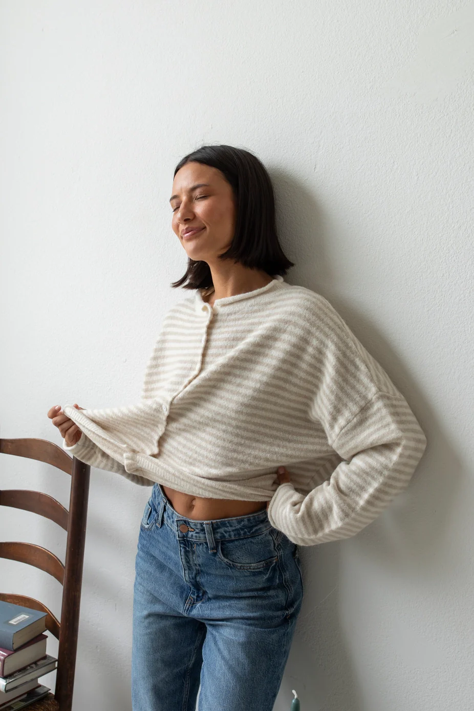 Church Girl Knit - Cream Stripe - Image 4