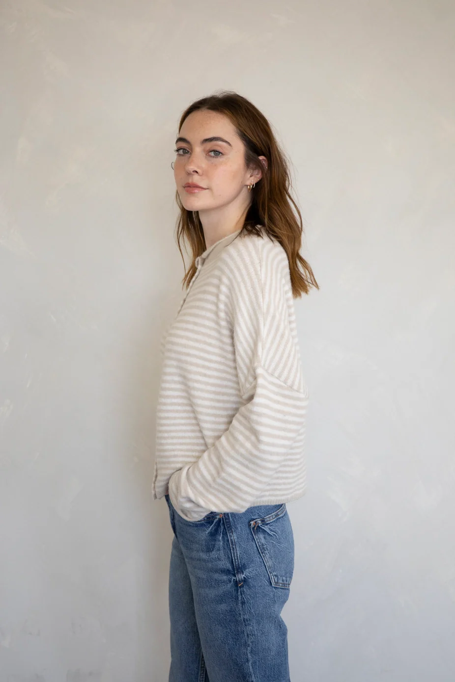 Church Girl Knit - Cream Stripe - Image 5